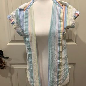 Loft rainbow button up shirt.